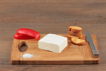 Preparing breakfast with cheese