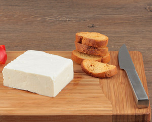 Preparing breakfast with cheese