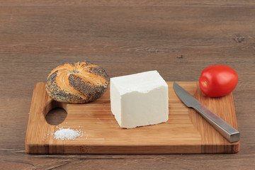 Preparing breakfast with cheese