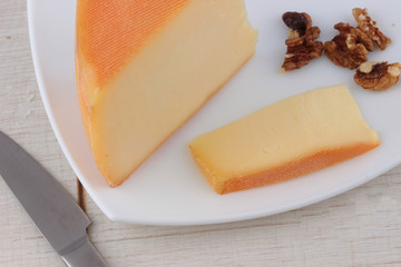 Preparing breakfast with cheese