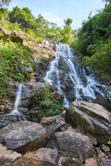 Waterfall the botanical garden in the National Park of Phong Nha Ke Bang, Vietnam. Long exposure.