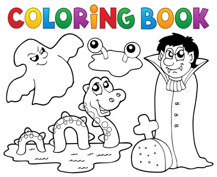 Coloring book monster theme 4