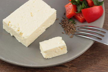 Preparing breakfast with cheese