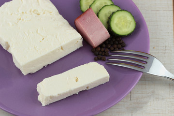 Preparing breakfast with cheese