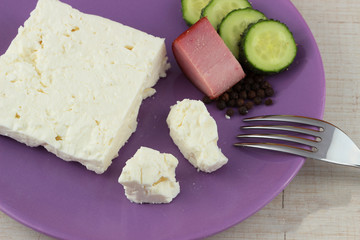 Preparing breakfast with cheese