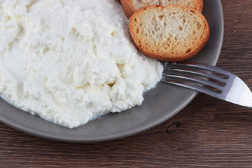 Preparing breakfast with cheese