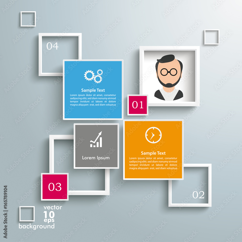Canvas Prints squares frames design 4 options man