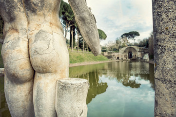 Villa Adriana. Canopus of the Hadrian Villa in Tivoli, Italy. 