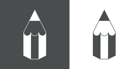 Icono plano lapiz gris y blanco