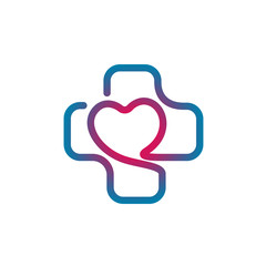 line art heart and cross