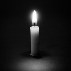 still life candle light with abstract black and white concept