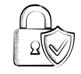 Hand-drawn antivirus system sketch