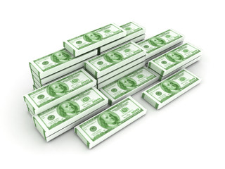 3D Illustration of a pile of cash