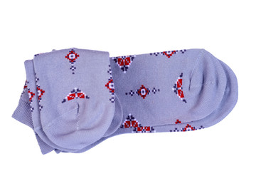 Gray women's socks with ornament