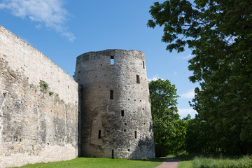 Fototapeta na wymiar Restored Izborsk fortress. Izborsk, Pskov region,Russia