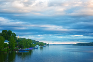 View of Ples town, popular tourist landmark famous by its landscapes. Russia
