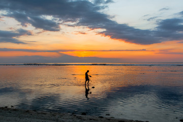 Scenics View of Beach During Sunset in Low Tide