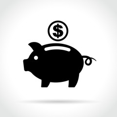 piggy bank icon on white background
