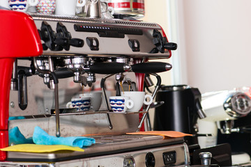 barista workplace, coffee machine