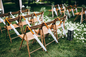 Wedding decoration with apples,red roses and berries 