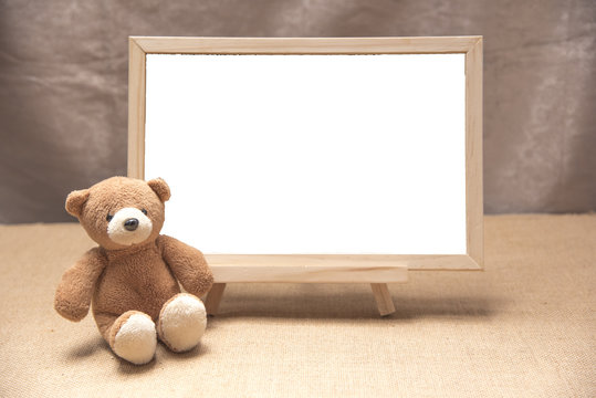 Teddy bear, Blackboard white