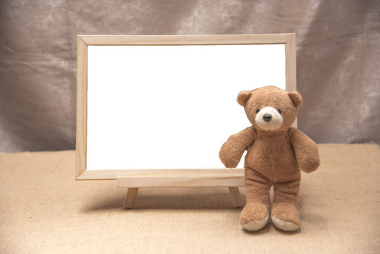 Teddy bear, Blackboard white