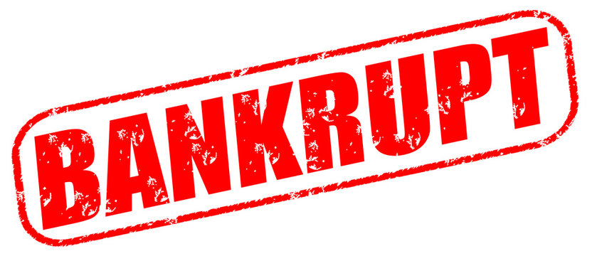 Bankrupt Red Stamp On White Background
