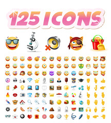 Set of Realistic Cute Icons on White Background . Isolated Vector Illustration 