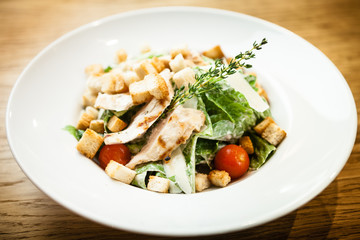 Caesar salad on a plate