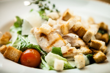 Caesar salad on a plate