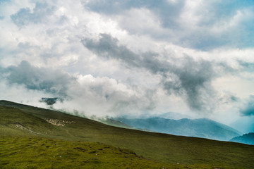 Beautiful mountain scenery on summer day