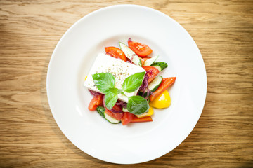 Greek salad on a plate