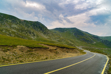 Spectacular road on the mountain in the Carpathian Mountains in Romania