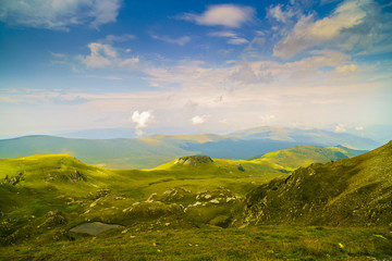 Fototapeta premium Beautiful mountain scenery on summer day