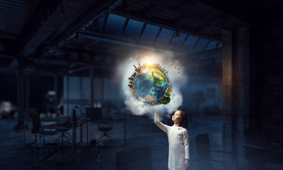 Exploring this great world . Mixed media