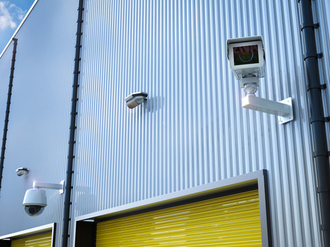 security camera in warehouse