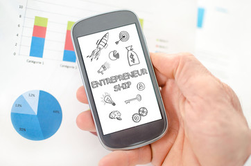 Entrepreneurship concept on a smartphone