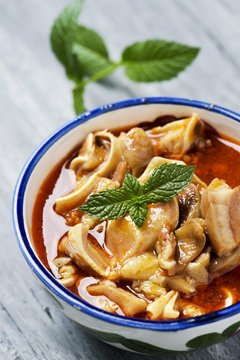 spanish oreja de cerdo, a typical stew of pigs ear