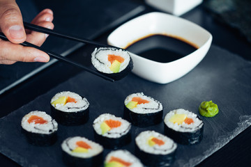 Sushi Being Picked Up