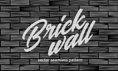 Obraz premium Black brick wall texture. Seamless pattern.