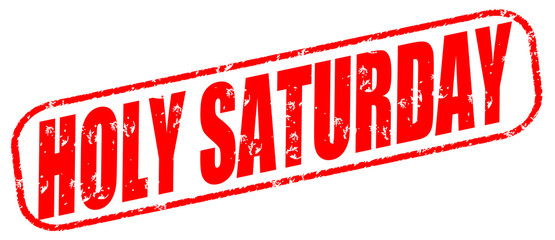 Holy saturday on the white background, red illustration