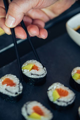 Sushi Being Picked Up