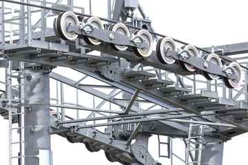 Detailaufnahme einer Seilbahnstütze