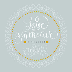 Love is in the air. Hand made vector illustration