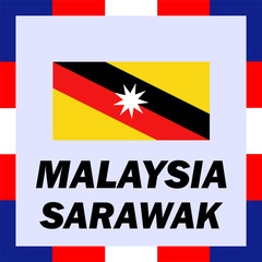 Official ensigns, flag and coat of arm of Malaysia - Sarawak