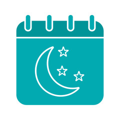Night calendar glyph color icon