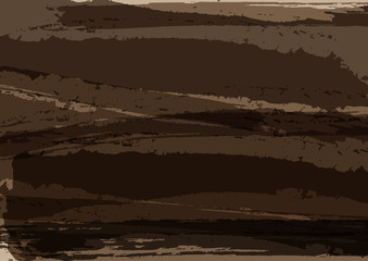 Naklejka premium Horizontal brown background with dirty brush strokes. Grunge, sketch, ink, paint, graffiti.