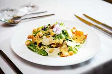Caesar salad on a plate