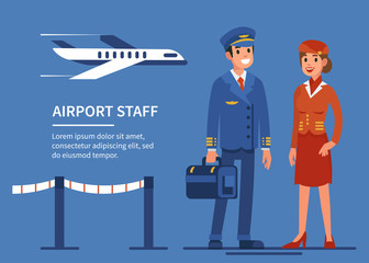 pilot and stewardess © Irina Strelnikova