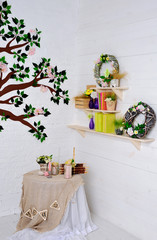 Beautiful bicycle and interior items in a stylish living room.
